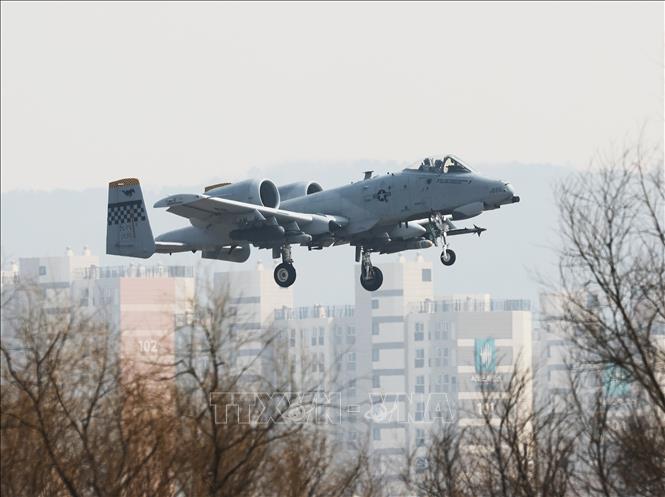 (Tư liệu) Máy bay chiến đấu tại căn cứ không quân Osan ở Pyeongtaek, cách thủ đô Seoul của Hàn Quốc 60km về phía Nam. Ảnh: Yonhap/TTXVN