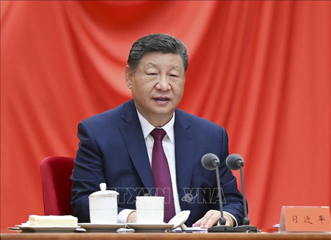 Chủ tịch Trung Quốc Tập Cận Bình phát biểu tại phiên họp toàn thể lần thứ 5 của Ủy ban Kiểm tra Kỷ luật Trung ương Đảng Cộng sản Trung Quốc khóa 20, ngày 12/1/2026. Ảnh: THX/TTXVN