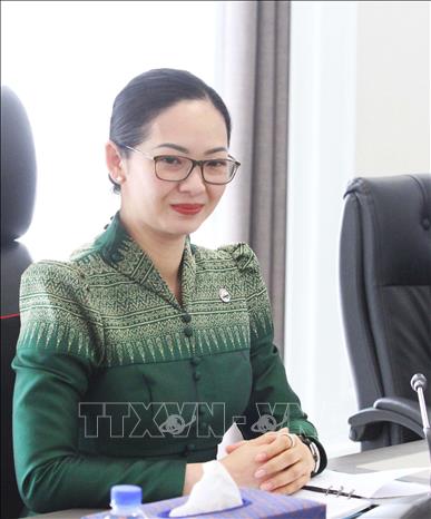 Bộ trưởng Bộ Thương mại Campuchia Cham Nimul phát biểu tại buổi tiếp Đoàn công tác Bộ Ngoại giao Việt Nam, ngày 13/01/2026. Ảnh: Hoàng Minh - PV TTXVN tại Campuchia 