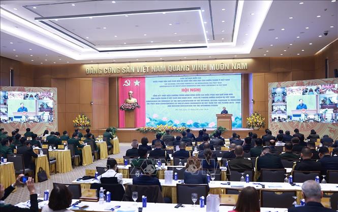 Hội nghị tổng kết thực hiện Chương trình hành động quốc gia khắc phục hậu quả bom mìn sau chiến tranh ở Việt Nam. Ảnh: Dương Giang-TTXVN
