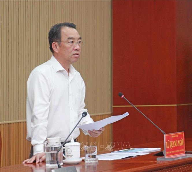 Chủ tịch UBND tỉnh Cà Mau Lữ Quang Ngời phát biểu chỉ đạo tại hội nghị. Ảnh: Huỳnh Anh - TTXVN