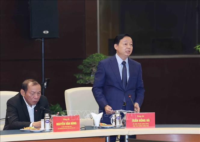 Phó Thủ tướng Trần Hồng Hà phát biểu tại cuộc họp. Ảnh: Phương Hoa - TTXVN