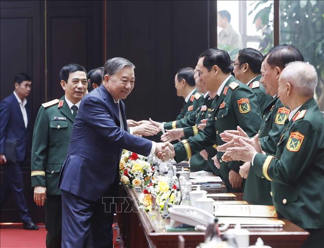 Tổng Bí thư Tô Lâm và các đại biểu đến dự buổi lễ. Ảnh: Thống Nhất – TTXVN