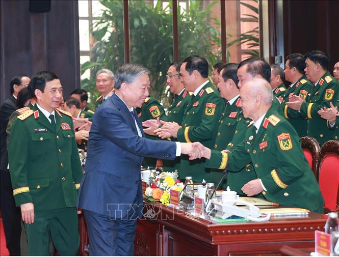 Tổng Bí thư Tô Lâm với các đại biểu. Ảnh: Trọng Đức - TTXVN