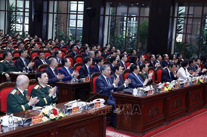 Tổng Bí thư Tô Lâm và các đại biểu tại buổi lễ. Ảnh: Thống Nhất – TTXVN