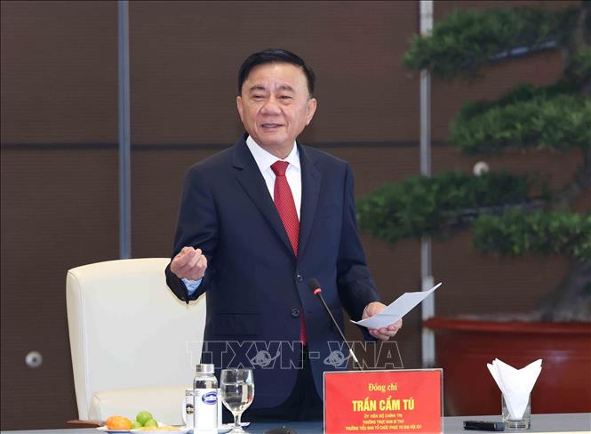 Thường trực Ban Bí thư Trần Cẩm Tú phát biểu chỉ đạo. Ảnh: Phương Hoa - TTXVN