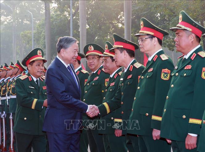 Tổng Bí thư Tô Lâm với các đại biểu. Ảnh: Trọng Đức - TTXVN