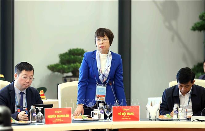 Tổng Giám đốc Thông tấn xã Việt Nam Vũ Việt Trang phát biểu tại buổi họp tổng duyệt. Ảnh: An Đăng - TTXVN