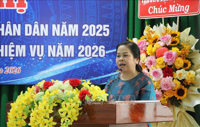 Bà Lê Thị Thanh Giang, Chủ tịch Liên hiệp các tổ chức hữu nghị thành phố Cần Thơ, phát biểu. Ảnh: Nguyễn Hằng - TTXVN