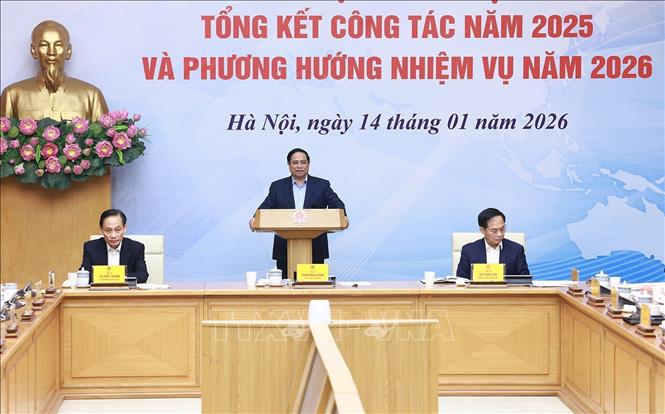 Prime Minister Pham Minh Chinh speaks at the national conference. VNA Photo: Dương Giang