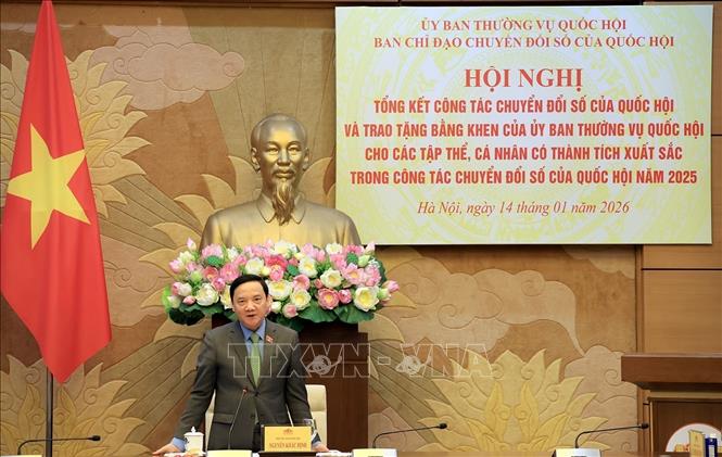 Phó Chủ tịch Quốc hội Nguyễn Khắc Định phát biểu. Ảnh: Tuấn Anh - TTXVN