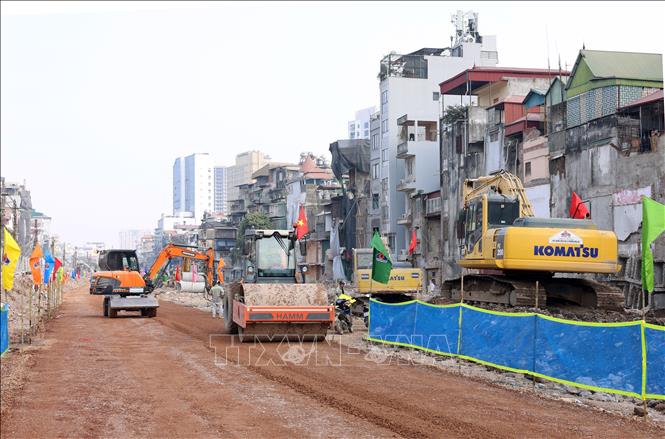 Đến giữa tháng 1/2026, tiến độ thi công đã đạt trên 10% kế hoạch toàn dự án. Ảnh: Quốc Khánh - TTXVN