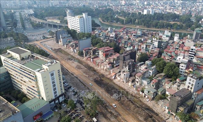 Điểm cuối của tuyến đường kết thúc tại nút giao thông Voi Phục. Ảnh: Quốc Khánh - TTXVN