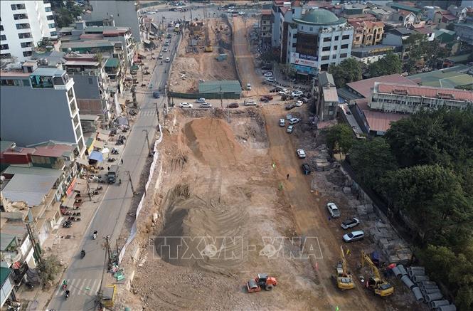 Nguồn nguyên vật liệu phục vụ cho dự án được đáp ứng đầy đủ. Ảnh: Quốc Khánh - TTXVN