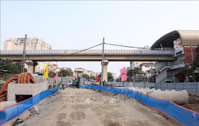 Điểm đầu của dự án được bắt đầu tại nút giao Cát Linh – La Thành – Yên Lãng (khu vực Hoàng Cầu). Ảnh: Quốc Khánh - TTXVN