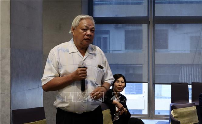 Ông Hoàng Phước Bính, nông dân trồng tiêu tại Gia Lai chia sẻ tại hội nghị. Ảnh: Xuân Anh -TTXVN