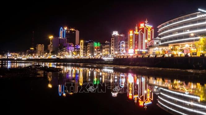 Một góc phố của phường Thục Phán, tỉnh Cao Bằng. Ảnh: TTXVN phát