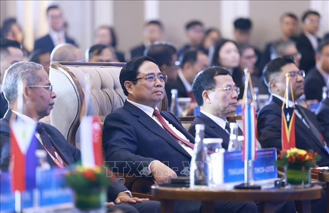 Thủ tướng Phạm Minh Chính dự Lễ khai mạc Hội nghị Bộ trưởng Số ASEAN (ADGMIN) lần thứ 6. Ảnh: Dương Giang -TTXVN