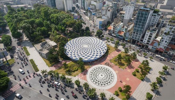 Khu vực ga Bến Thành của tuyến metro số 2 (Bến Thành - Tham Lương). Ảnh: TTXVN phát