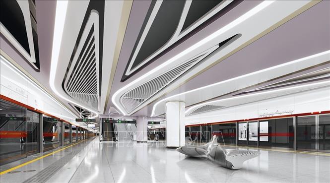 Phối cảnh nhà ga Tao Đàn của tuyến metro số 2 (Bến Thành - Tham Lương). Ảnh: TTXVN phát