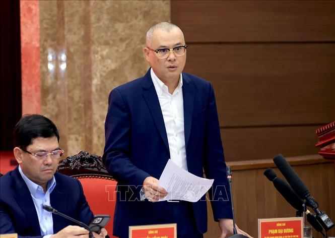 Bí thư Tỉnh uỷ Phú Thọ Phạm Đại Dương phát biểu. Ảnh: Tuấn Anh - TTXVN