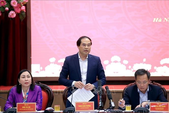 Bí thư Tỉnh uỷ Thái Nguyên Trịnh Xuân Trường phát biểu. Ảnh: Tuấn Anh - TTXVN