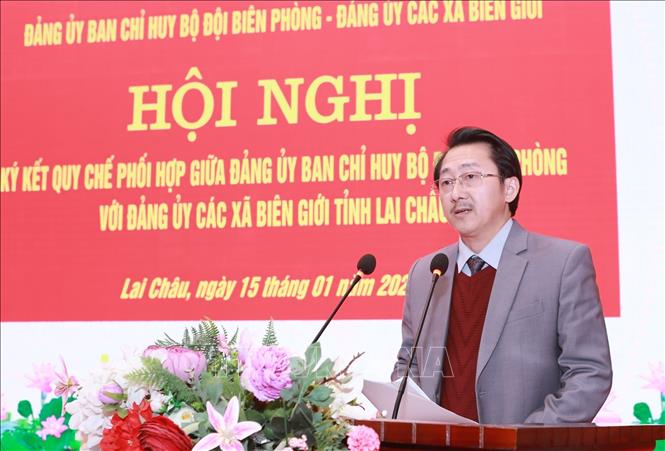 Phó Bí thư Thường trực Tỉnh ủy, Chủ tịch Ủy ban Mặt trận Tổ quốc Việt Nam tỉnh Lai Châu, Sùng A Hồ phát biểu chỉ đạo. Ảnh: Quý Trung – TTXVN