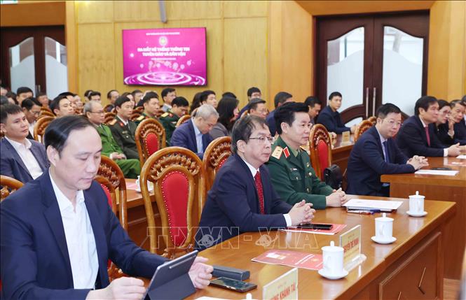 Đại biểu tham dự Lễ ra mắt ứng dụng của ngành Tuyên giáo và Dân vận trên điện thoại di động. Ảnh: Phương Hoa - TTXVN