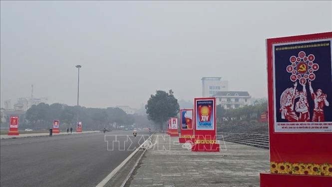 Phường Cam Đường đón chào Đại hội. Ảnh: Hương Thu - TTXVN 