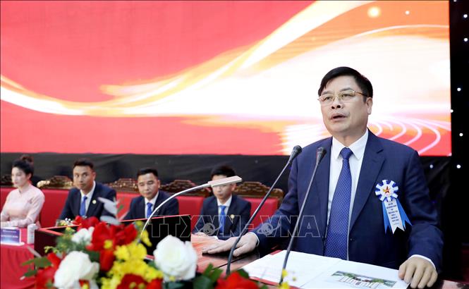 Phó Chủ tịch UBND tỉnh Hưng Yên Phạm Văn Nghiêm phát biểu tại Đại hội. Ảnh: Thế Duyệt – TTXVN