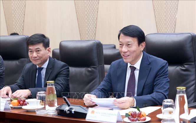 Minister of Public Security General Luong Tam Quang speaks at the meeting. VNA Photo: Phạm Kiên 