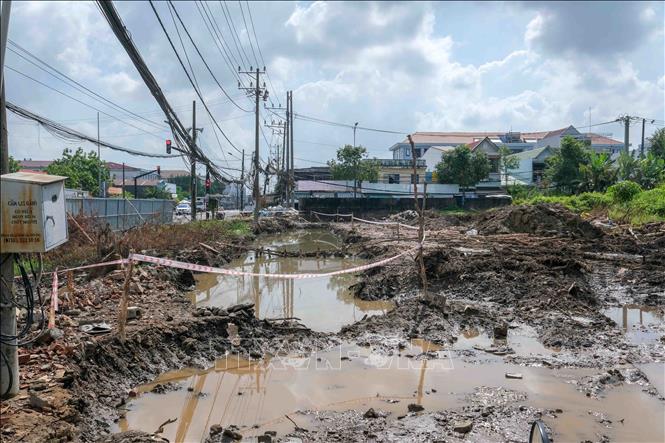 Một đoạn Quốc lộ 91 đã bàn giao mặt bằng cuối năm 2025 chờ thi công. Ảnh: Thanh Liêm - TTXVN