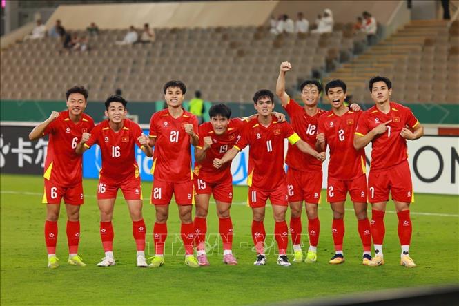 U23 Việt Nam tạo nên địa chấn khi vượt qua UAE với tỷ số 3-2 tiến vào bán kết. Ảnh: Nguồn AFC/TTXVN phát

