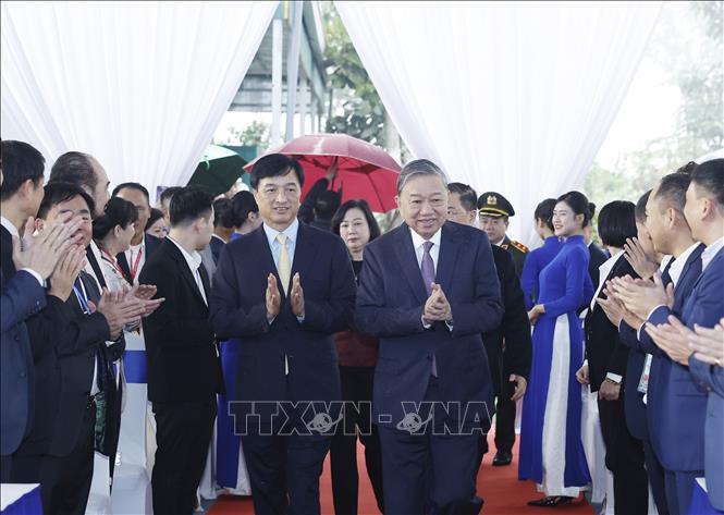Tổng Bí thư Tô Lâm đến dự Lễ khởi công. Ảnh: Thống Nhất - TTXVN