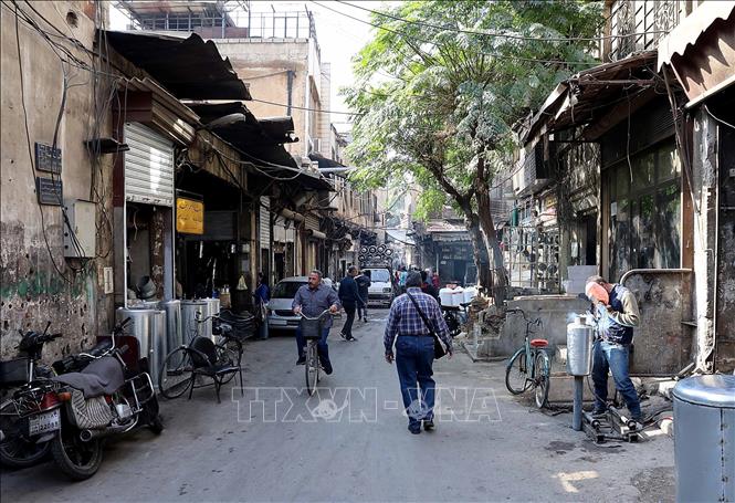 Người dân tại Damascus, Syria. Ảnh: THX/TTXVN