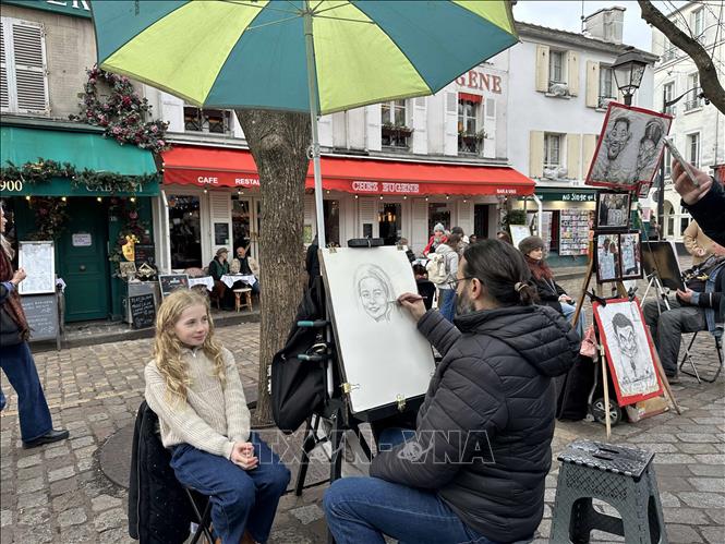 Đồi Montmartre chính là nơi các họa sĩ Paris tập trung để sáng tác. Ảnh: Ngọc Hiệp - P/v TTXVN tại Pháp