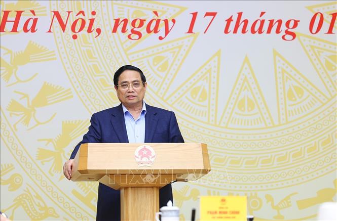 Thủ tướng Phạm Minh Chính chủ trì phiên họp. Ảnh: Dương Giang-TTXVN 
