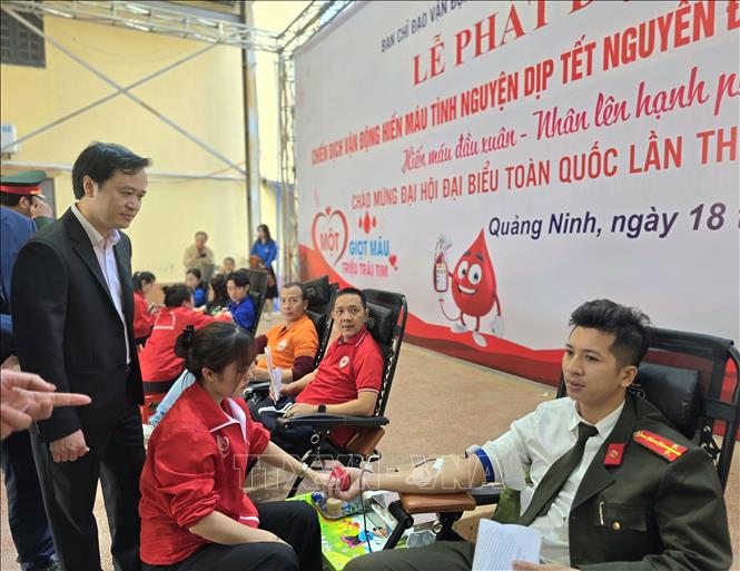 Nhiều tình nguyện viên hiến máu hàng chục lần và vẫn luôn sẵn sàng khi có người bệnh cần máu của mình. Ảnh: Thanh Vân-TTXVN 