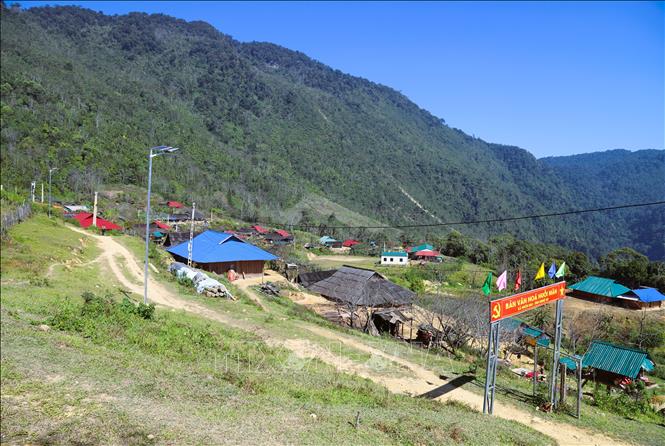 Toàn cảnh bản Huồi Măn (xã Nhôn Mai, tỉnh Nghệ An). Ảnh: Xuân Tiến - TTXVN 