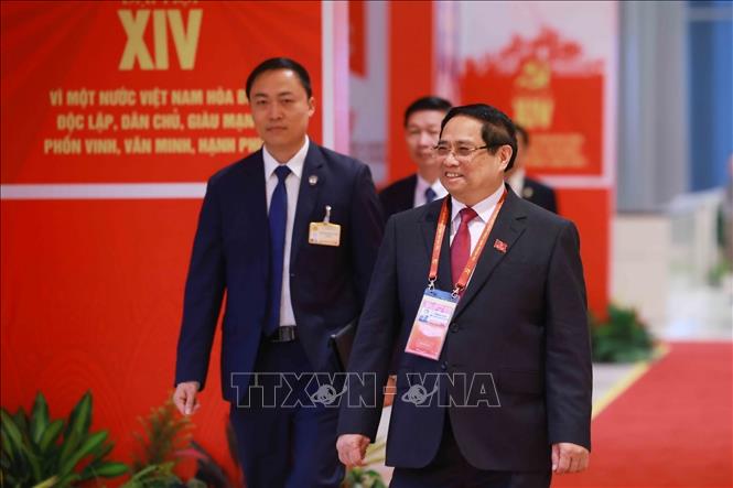 Prime Minister Pham Minh Chinh comes to attend the Congress. VNA Photo