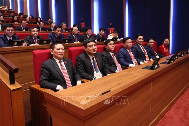 Đoàn đại biểu Đảng bộ tỉnh Nghệ An tham dự phiên họp trù bị Đại hội XIV của Đảng. Ảnh: TTXVN
