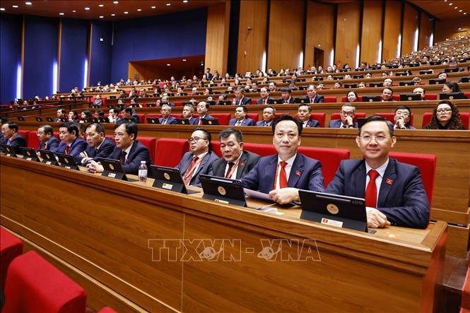 Đoàn đại biểu Đảng bộ Chính phủ dự phiên họp trù bị Đại hội XIV của Đảng. Ảnh: TTXVN