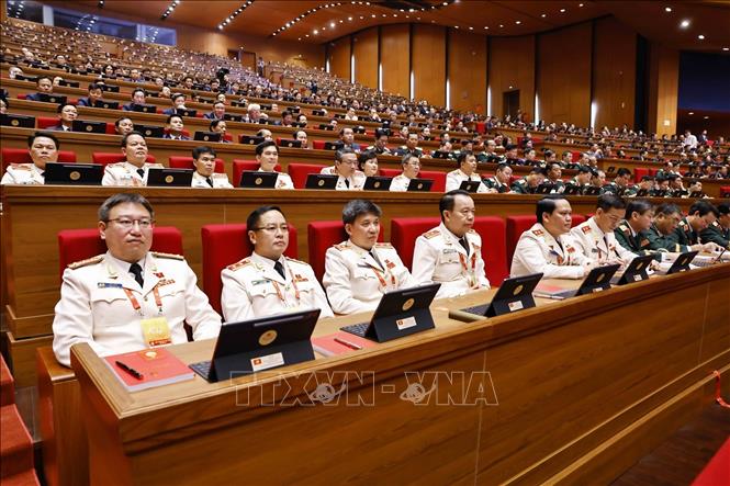 Đoàn đại biểu Đảng bộ Công an Trung ương tham dự phiên họp trù bị Đại hội XIV của Đảng. Ảnh: TTXVN