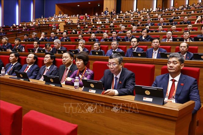 Đoàn đại biểu Đảng bộ Chính phủ tham dự phiên họp trù bị Đại hội XIV của Đảng. Ảnh: TTXVN