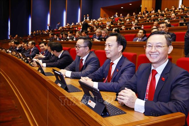 Đoàn đại biểu Đảng bộ Chính phủ dự phiên họp trù bị Đại hội XIV của Đảng. Ảnh: TTXVN