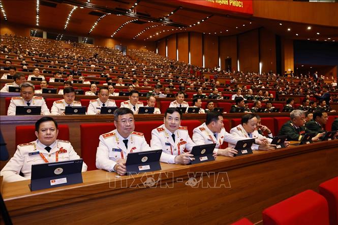 Đoàn đại biểu Đảng bộ Công an Trung ương dự phiên họp trù bị Đại hội XIV của Đảng. Ảnh: TTXVN