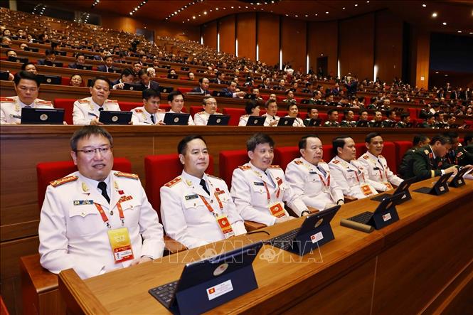 Đoàn đại biểu Đảng bộ Công an Trung ương dự phiên họp trù bị Đại hội XIV của Đảng. Ảnh: TTXVN