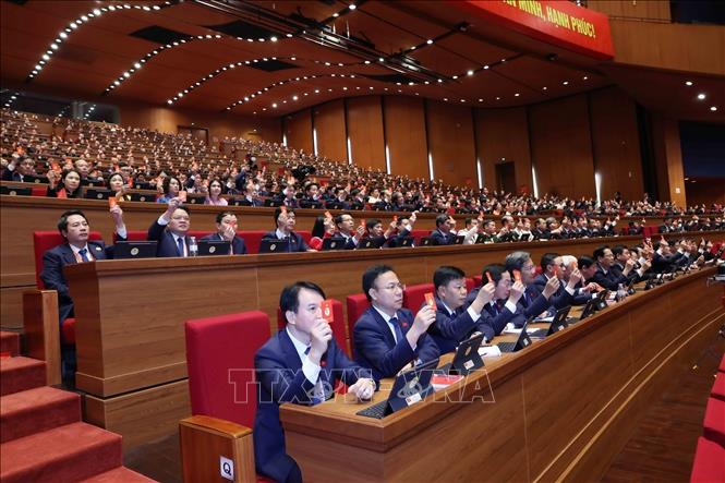Đại biểu biểu quyết tại Đại hội. Ảnh: TTXVN