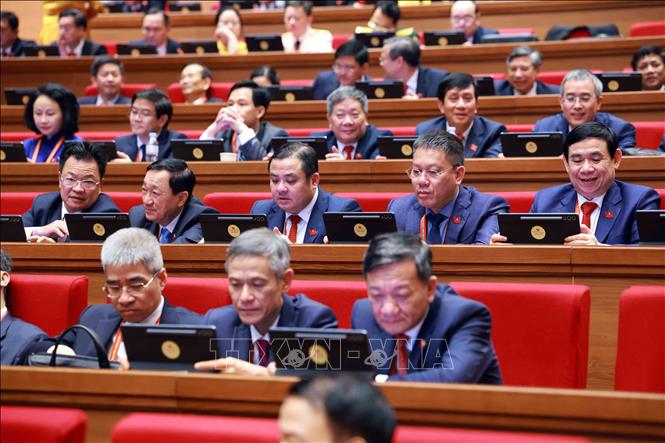 Các đại biểu tham dự phiên họp trù bị Đại hội XIV của Đảng. Ảnh: TTXVN