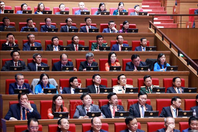 Các đại biểu tham dự phiên họp trù bị Đại hội XIV của Đảng. Ảnh: TTXVN